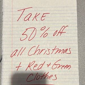 Red and Green Christmas Sale Sign